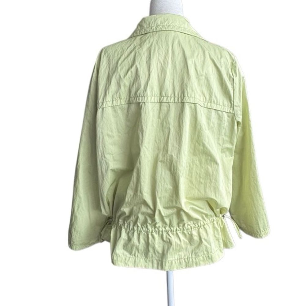 Zenergy by Chico’s Windbreaker Neon Green Adjustable Snaps Jacket SZ 3 XL - Picture 2 of 11